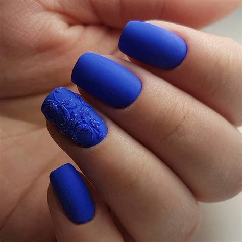matte blue nail polish
